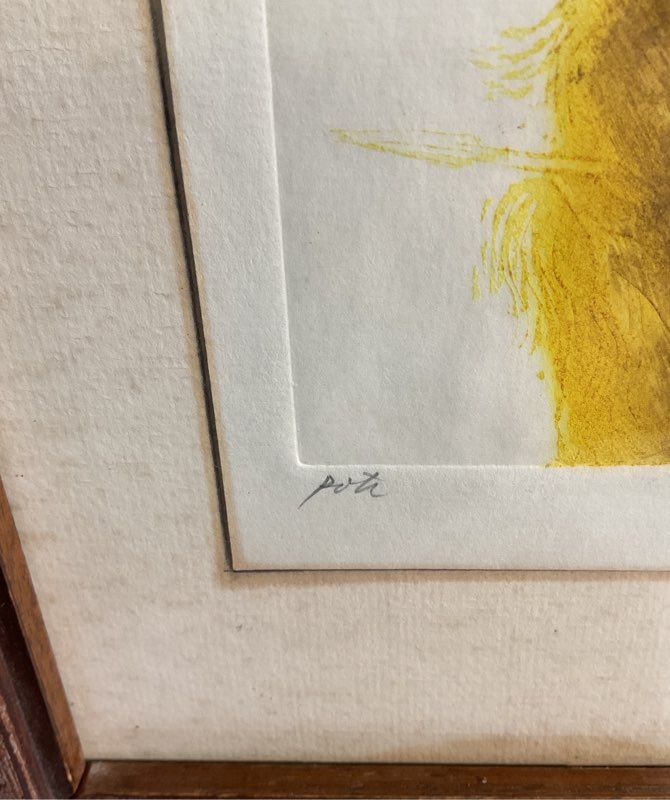 Pote Sangawongse BANGKOK THAILAND Hand Colored Etching Print Signed & Framed