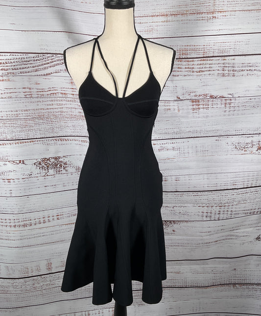 Alexander McQueen Cami Pleated Knit Minidress Black XS
