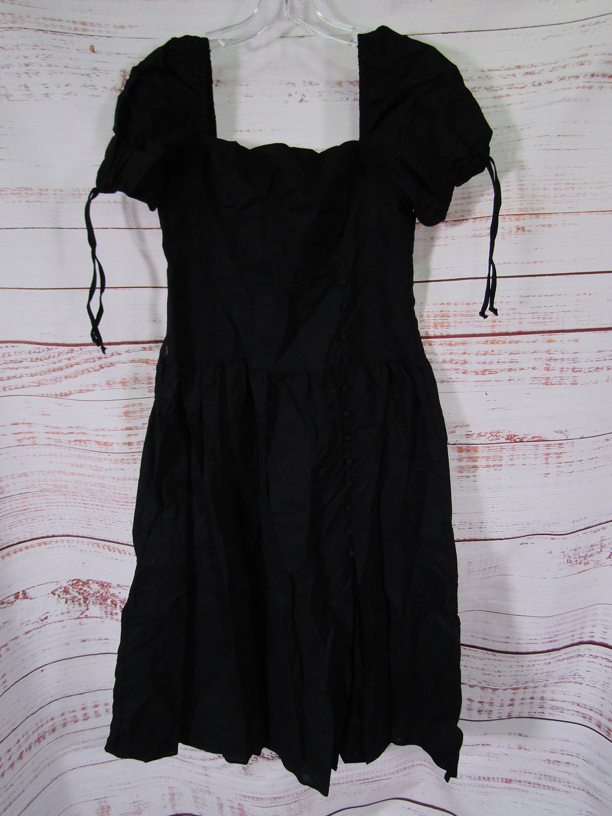 O.P.T Fallen Women's Black Square-Neck Short Sleeve Mini Dress Size XL