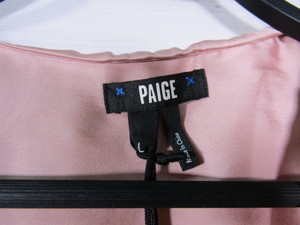 Paige Ilara Women's Blush Ruffle Collar Long Sleeve Blouse Size L