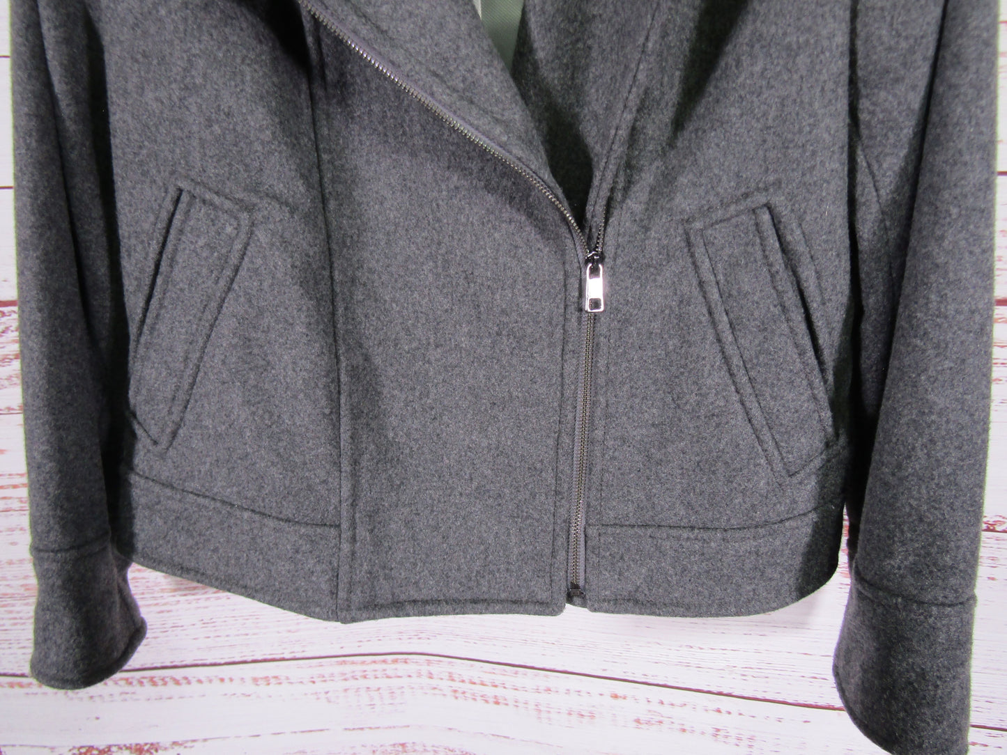 Banana Republic Women's Gray Wool Blend Moto Jacket Size L