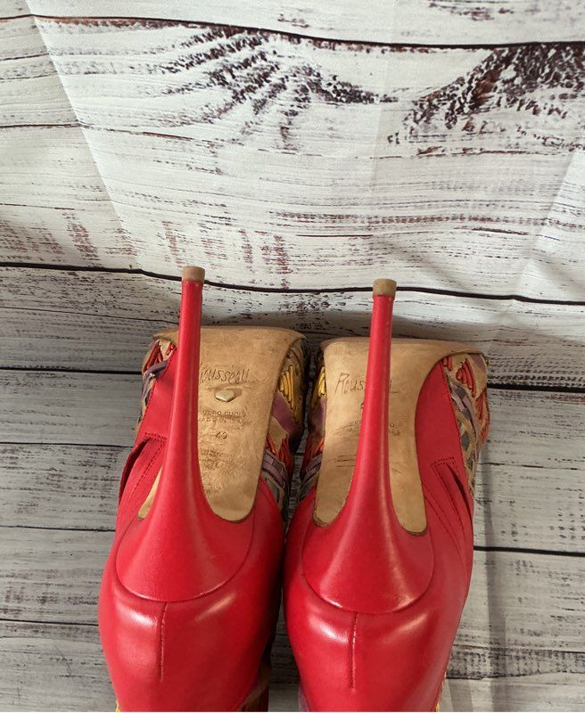 Women's Jerome C. Rousseau Stiletto Leather & Pony Hair Boots Size 40 US Size 9