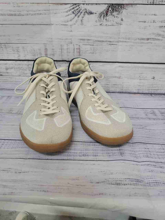 Men's Rothys Hudson Knit White w/Blue Sneaker Size12
