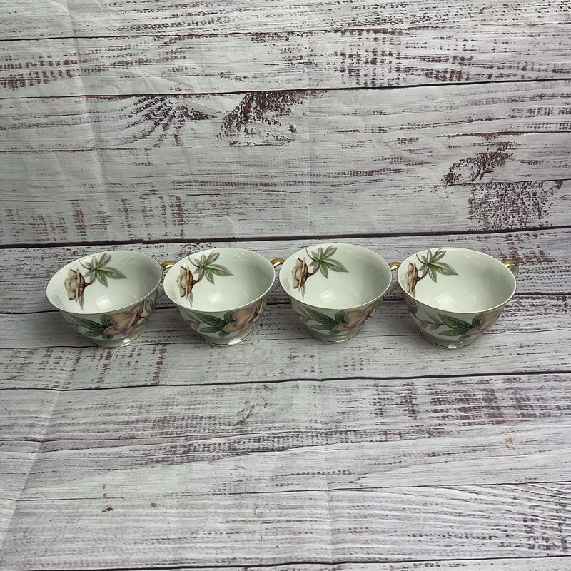 Meito Ivory China Woodrose 4 Pc. Tea Cup Set