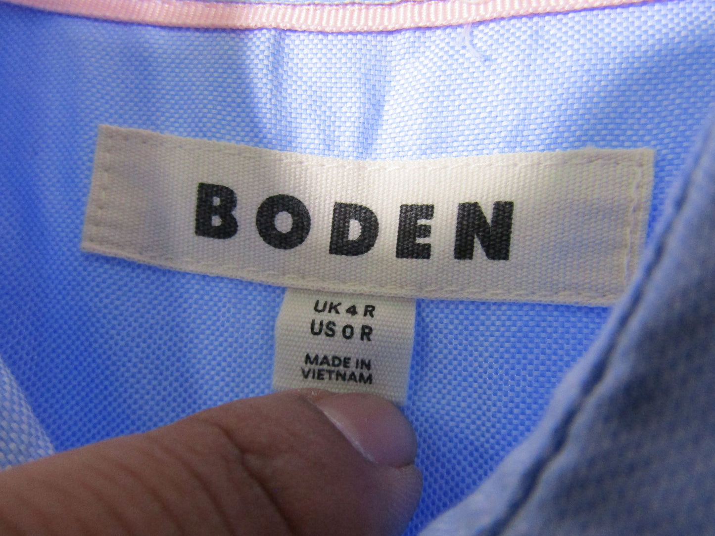 Boden Sienna Women's Light Blue Long Sleeve Embellished Collar Shirt Size 0