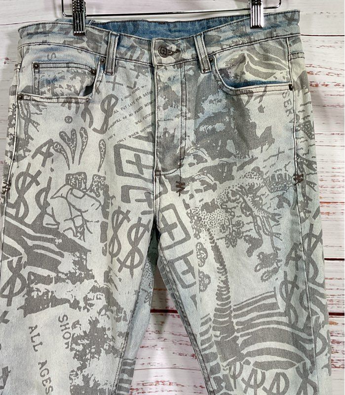 Ksubi Chitch Kollage Distressed Five-Pocket Jeans Faded Blue 31