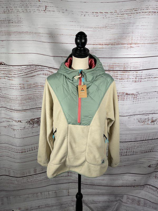 NWT Passenger Women's Juana Recycled Polar Hooded Fleece Jacket Oatmeal Size M