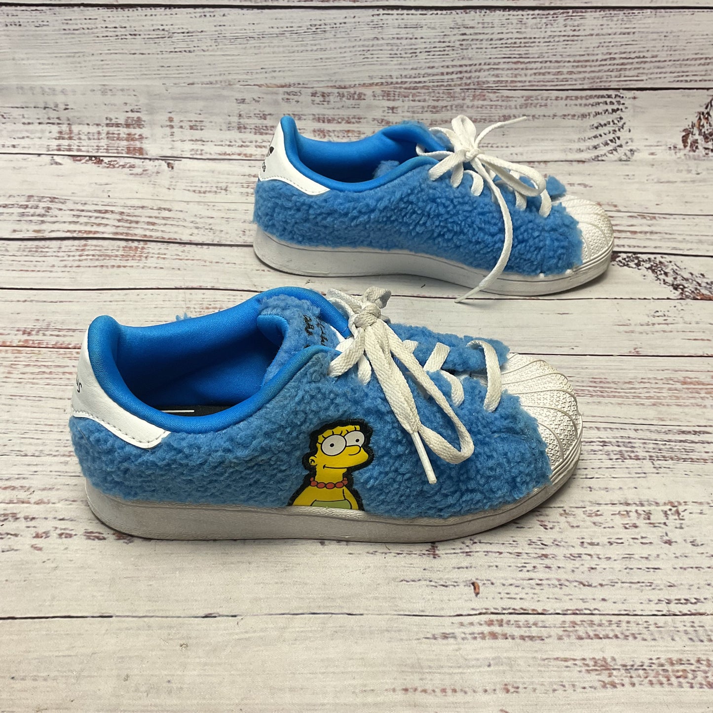 adidas X The Simpsons Superstar Marge Blue Sneaker Athletic Shoe Kids 13.5