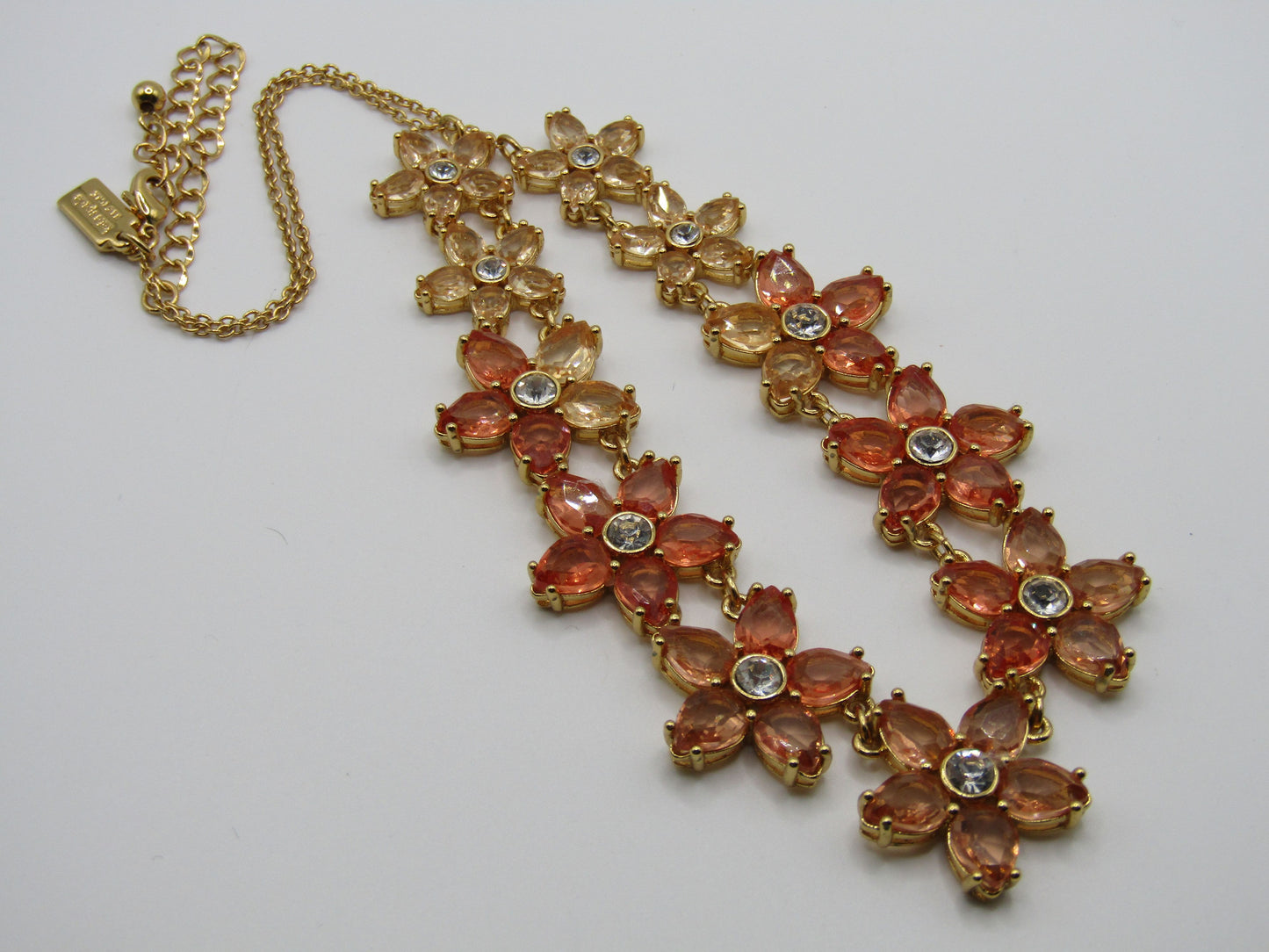Kate Spade Bed of Roses Gold Plated Ombre Crystal Floral Necklace