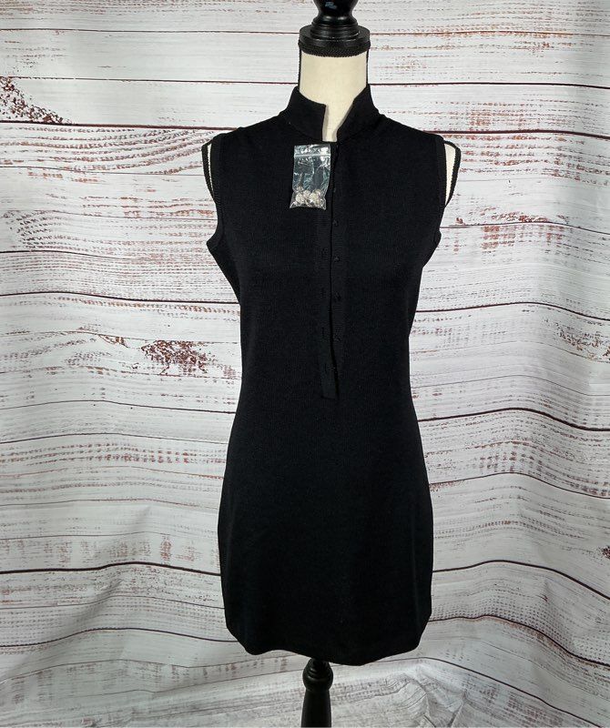 Women's St. John Evening Black Sleeveless Knit Dress Size 4