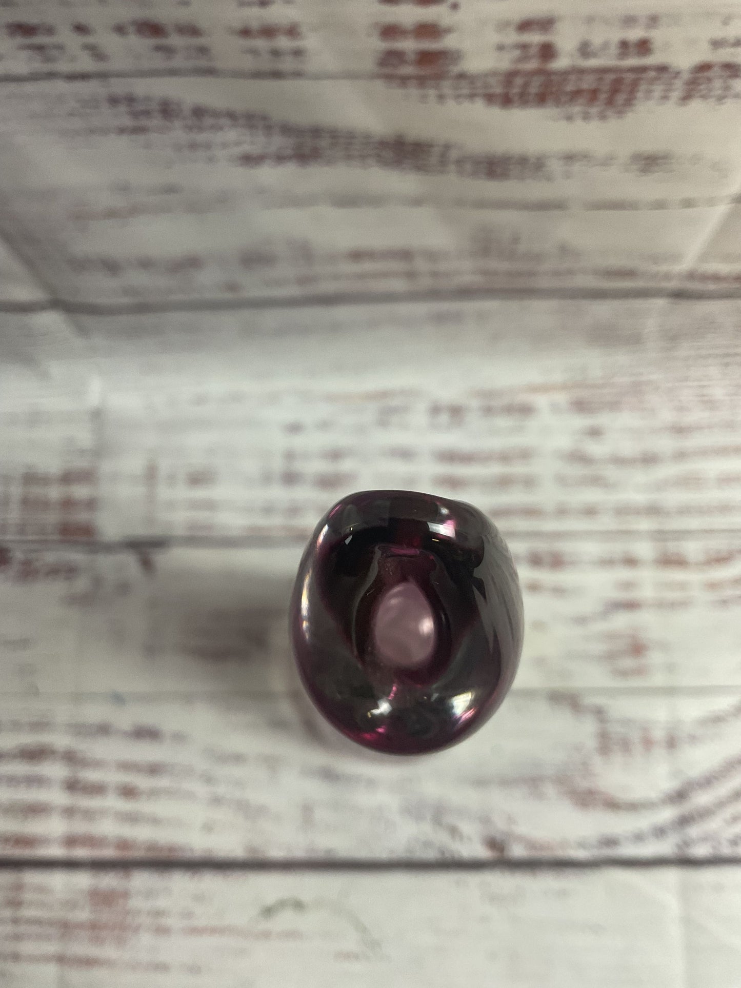 Signed Pink And Clear Glass Thin Vase