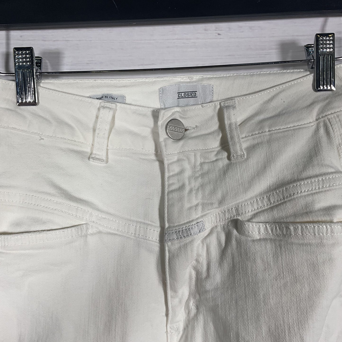 Closed White Pedal Pusher Cotton Blend Jeans Pants - Size 38