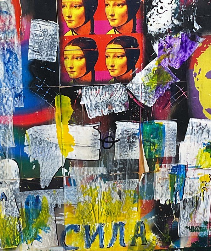 David Deak Original Total Force 1992 Mixed Media Wood 54 x 42Canvas Art