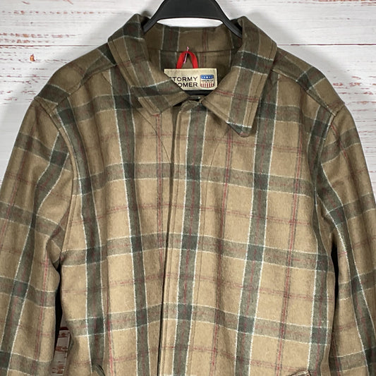 STORMY KROMER Men's Green Wool Blend Plaid Jacket-SZ M