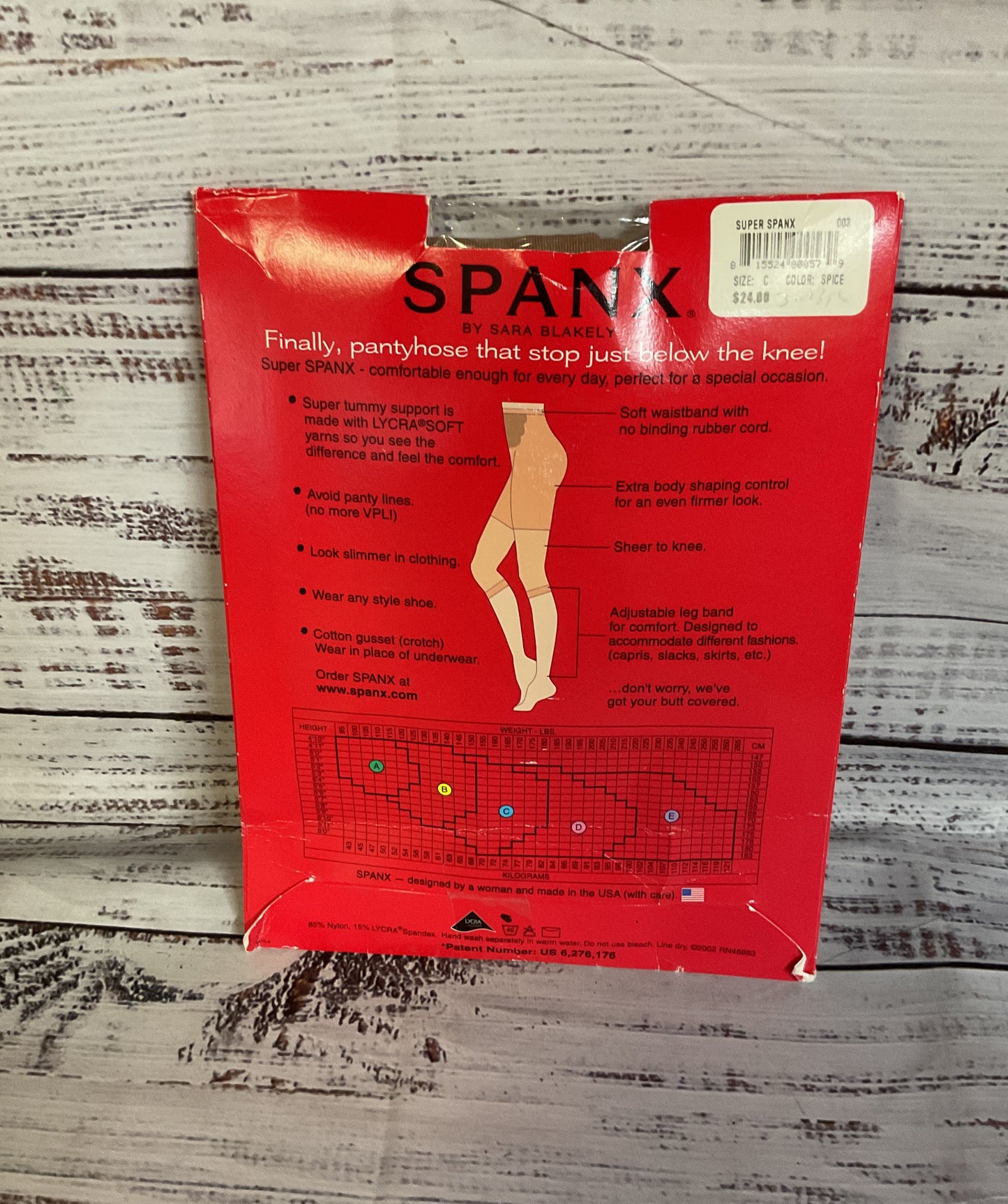 Super SPANX By Sara Blakely Footless Body Shaping Pantyhose Size C, Spice Color