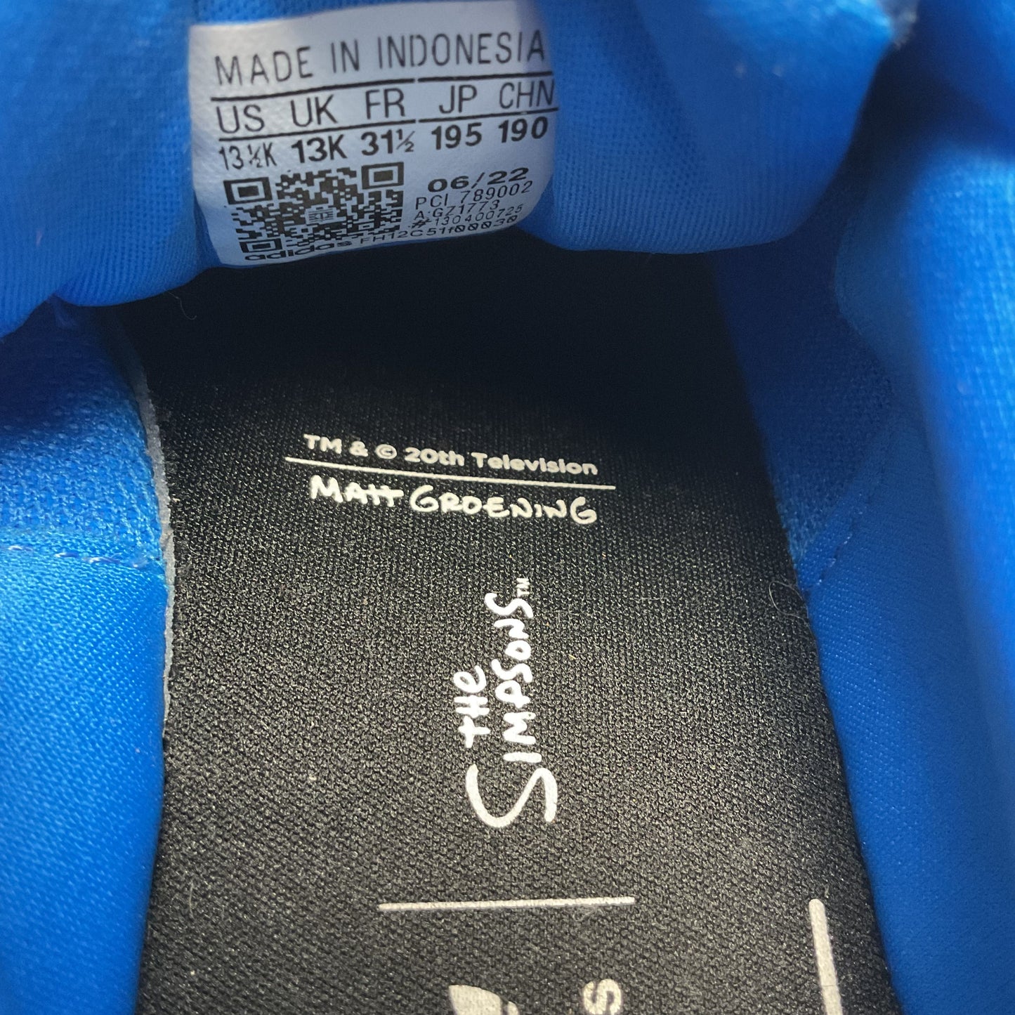 adidas X The Simpsons Superstar Marge Blue Sneaker Athletic Shoe Kids 13.5