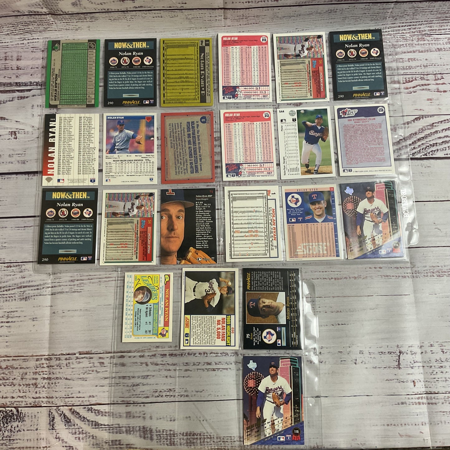 Set of 22 NOLAN RYAN Baseball Cards- Topps, Upper Deck, Fleer, Pinnacle
