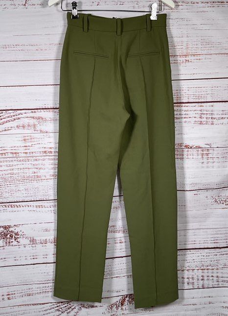 & Other Stories Fitted Single Breasted Blazer Skirt Pants Suit Set Olive Green 4
