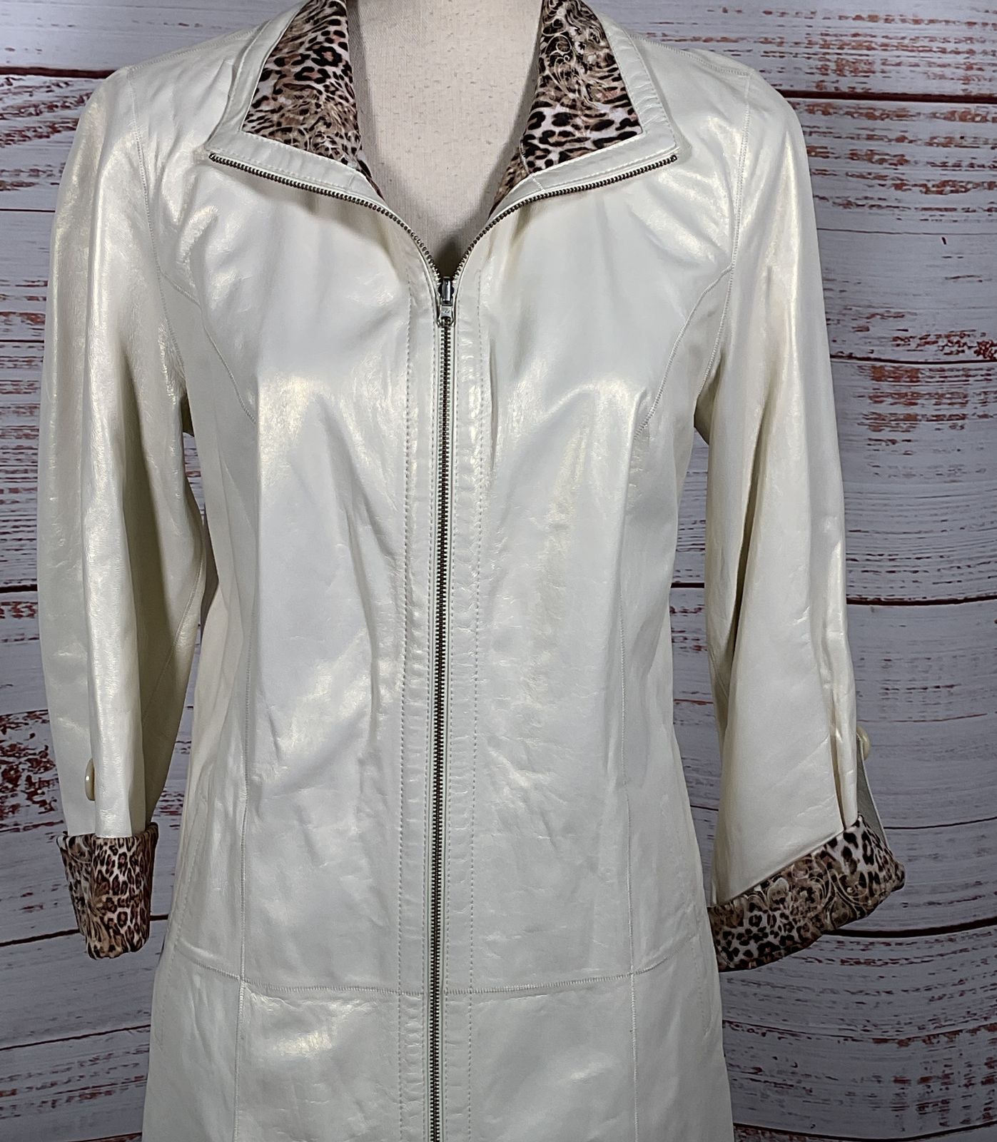 Overland Rebecca Reversible Lambskin Leather Coat White XS