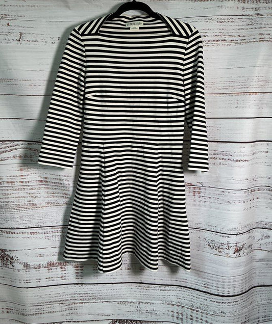 Women's Broome Street x Kate Spade Black and White Striped Dress Size M