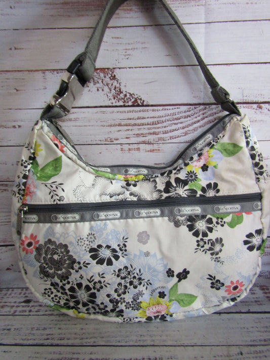 LeSportSac Women's Multi-Color Floral Print Nylon Shoulder Bag