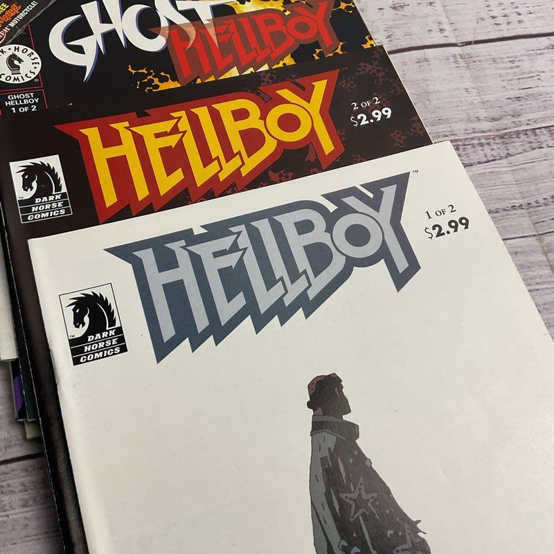 Hellboy 8 Pc. Mixed Dark Horse Comic Lot (DHP, Ghost, The Island, Wild Hunt+)