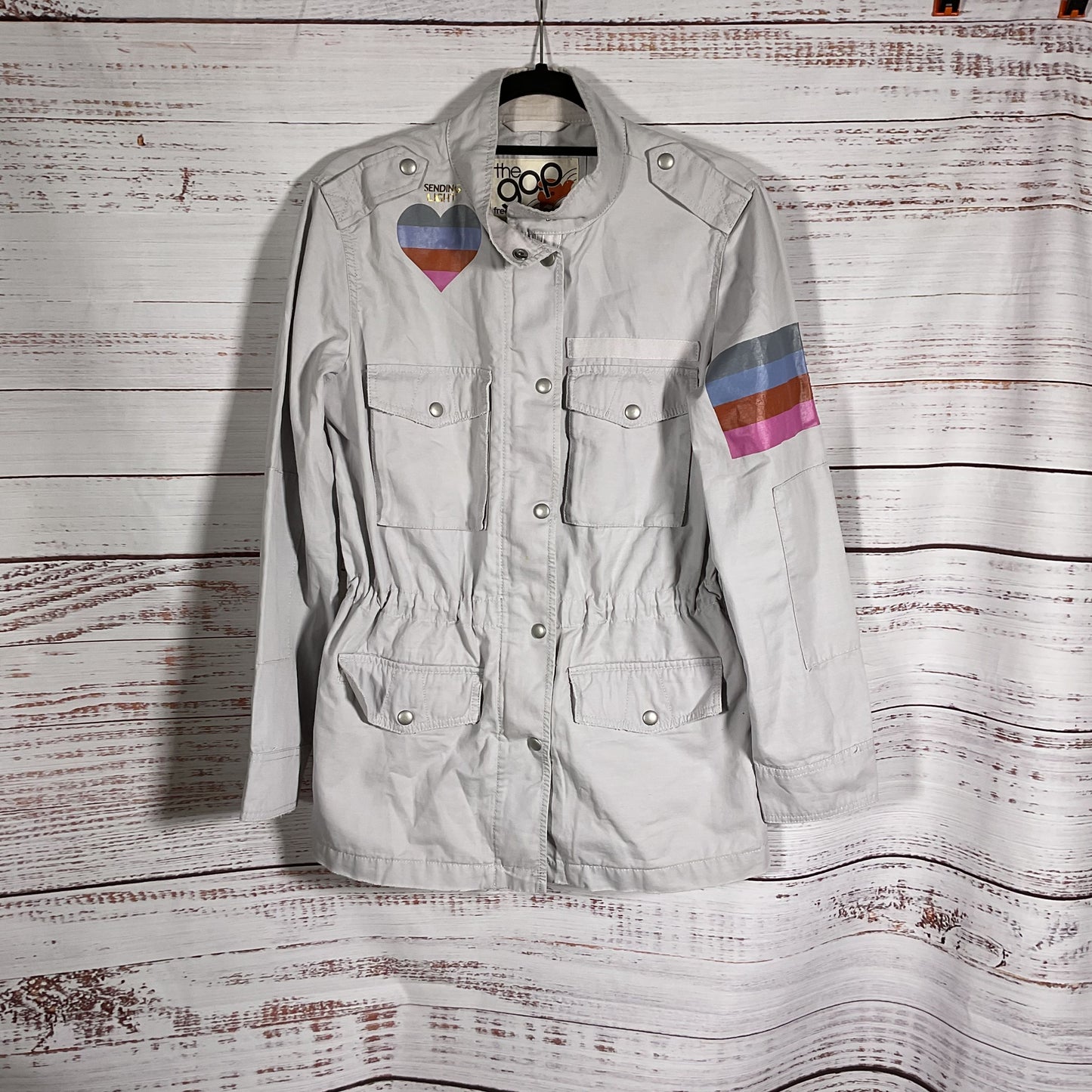 Free City The Gap Grey Army Field Utility Style Jacket Jacket - Size XS