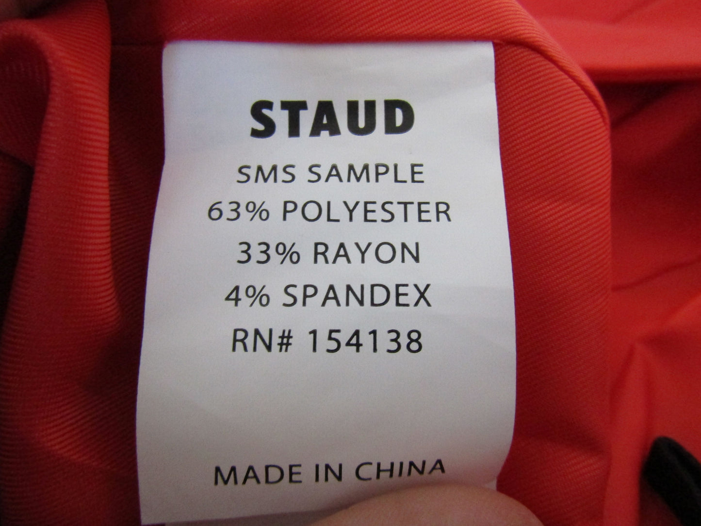 Staud Women's Red Polyester Blend Blazer Jacket Size 4