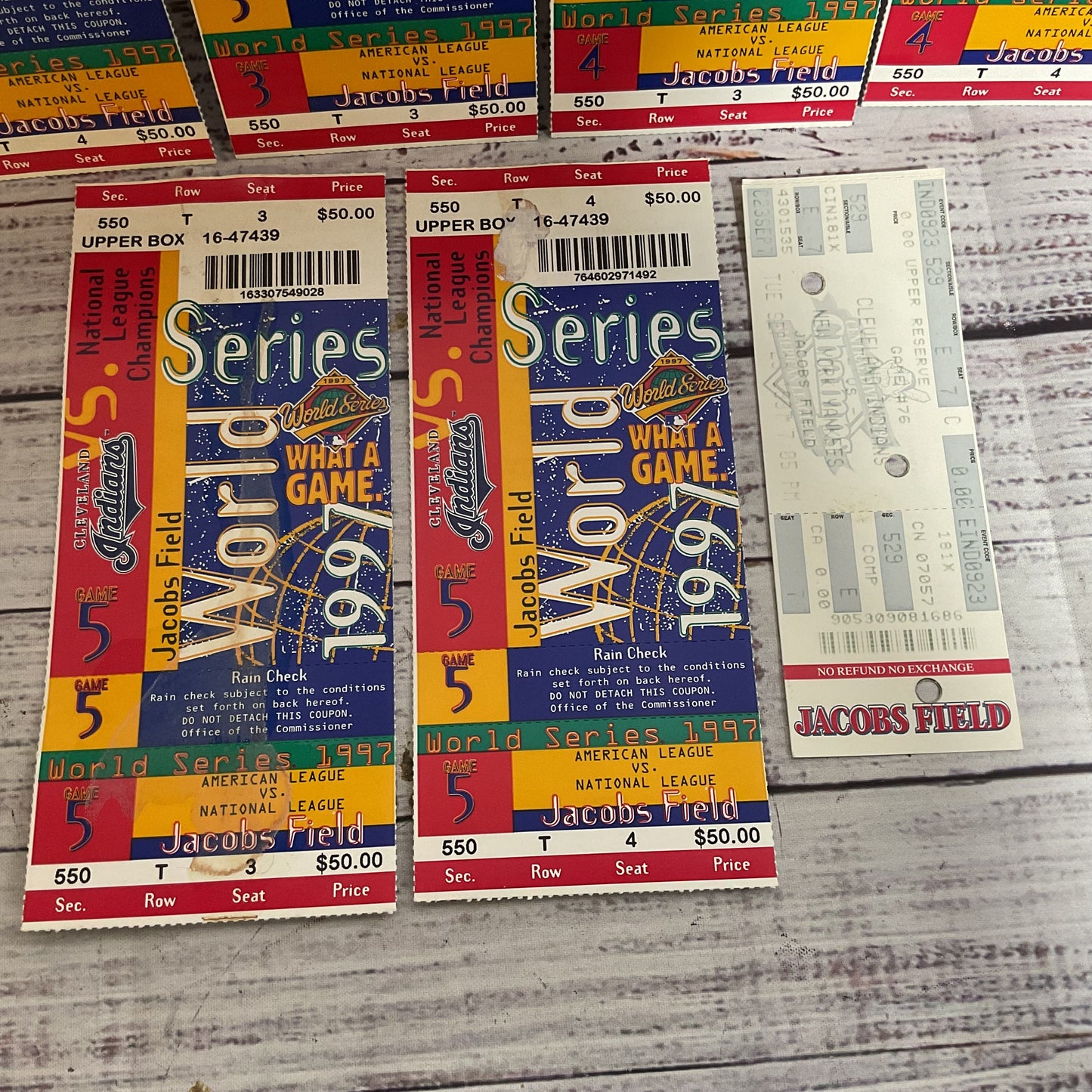 1997 World Series MARLINS vs INDIANS Tickets for Games 3,4,5