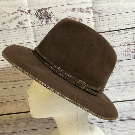 VTG. TESI Fur Felt Women's Brown Fedora Hat- SZ M