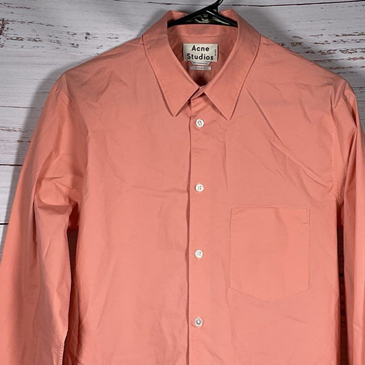 ACNE STUDIOS Men's Peach Long Sleeve Button Up Dress Shirt- SZ 50