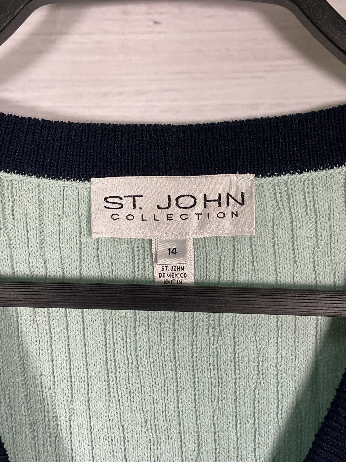 St. John Collection Mint Button Up Sweater - Size 14