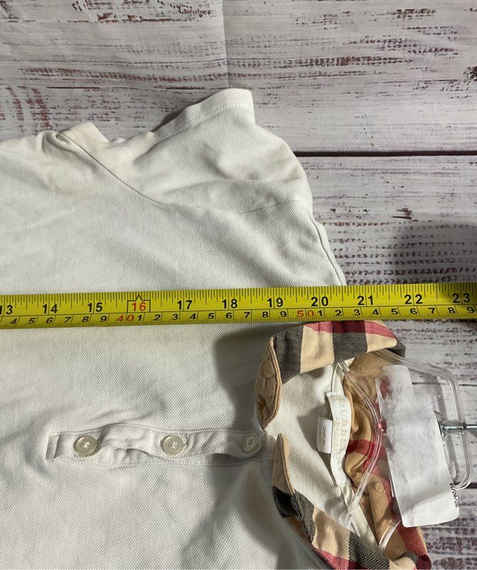 Burberry Boys White Polo Nova Check Collared Short Sleeve Shirt Size 14Y
