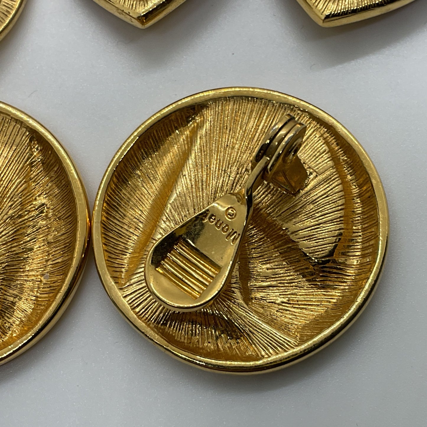 Set of 3 MONET Gold Tone & Enamel Clip On Earrings