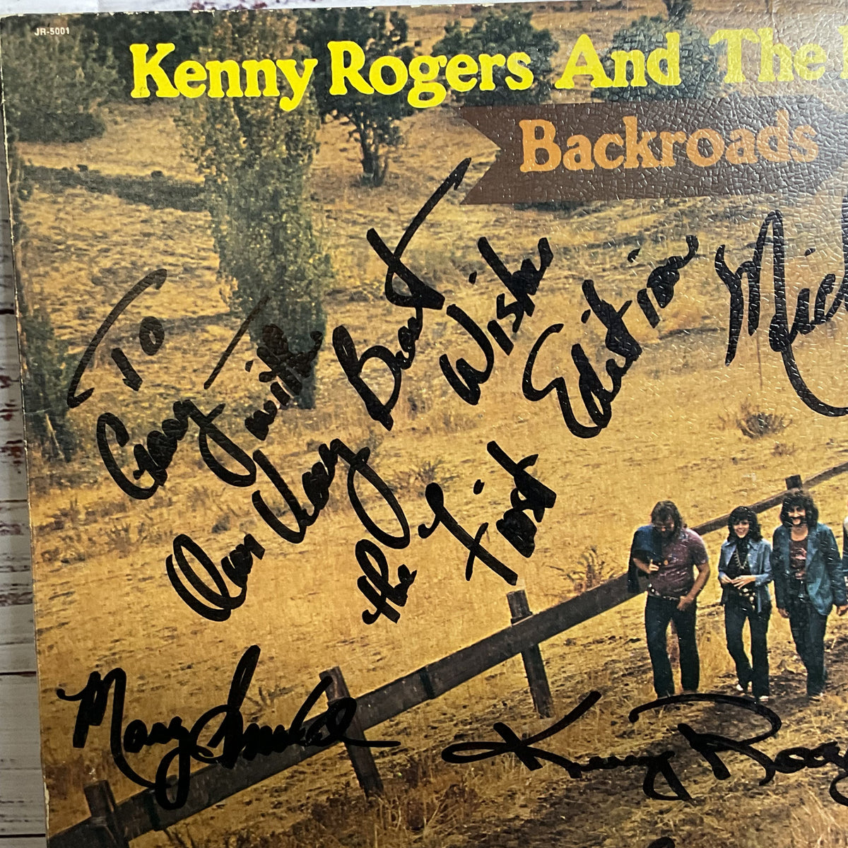 Signed KENNY ROGERS & The First Edition Backroads Vinyl Record LP