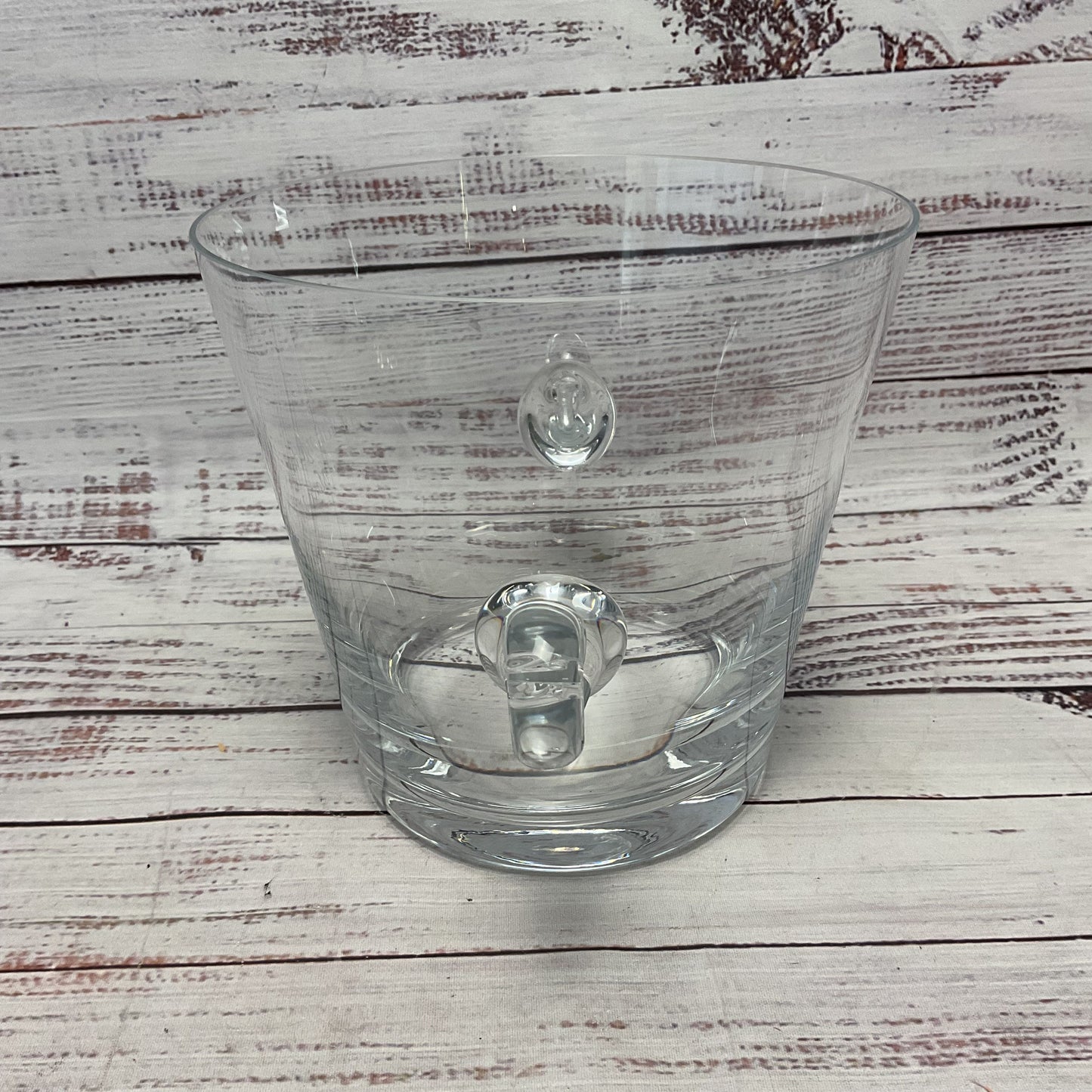 Tiffany & Co. Scroll Handled Crystal Ice Bucket Engraved March 17th 1997 Date 6"