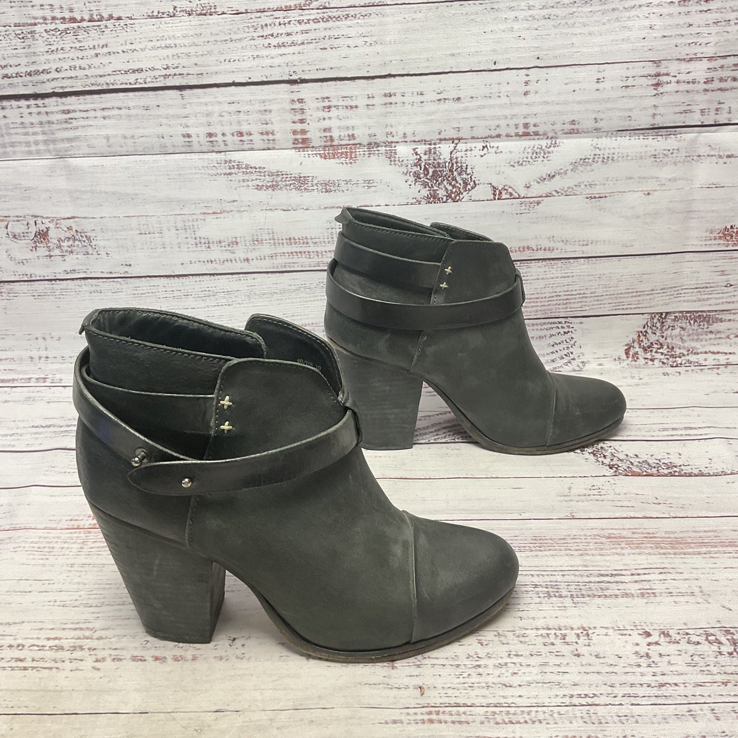 Rag & Bone Black Leather Bootie Heel Women Size 10 As-is