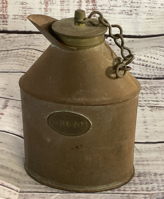 Vintage Canteen Military Metal Cream Container Steel
