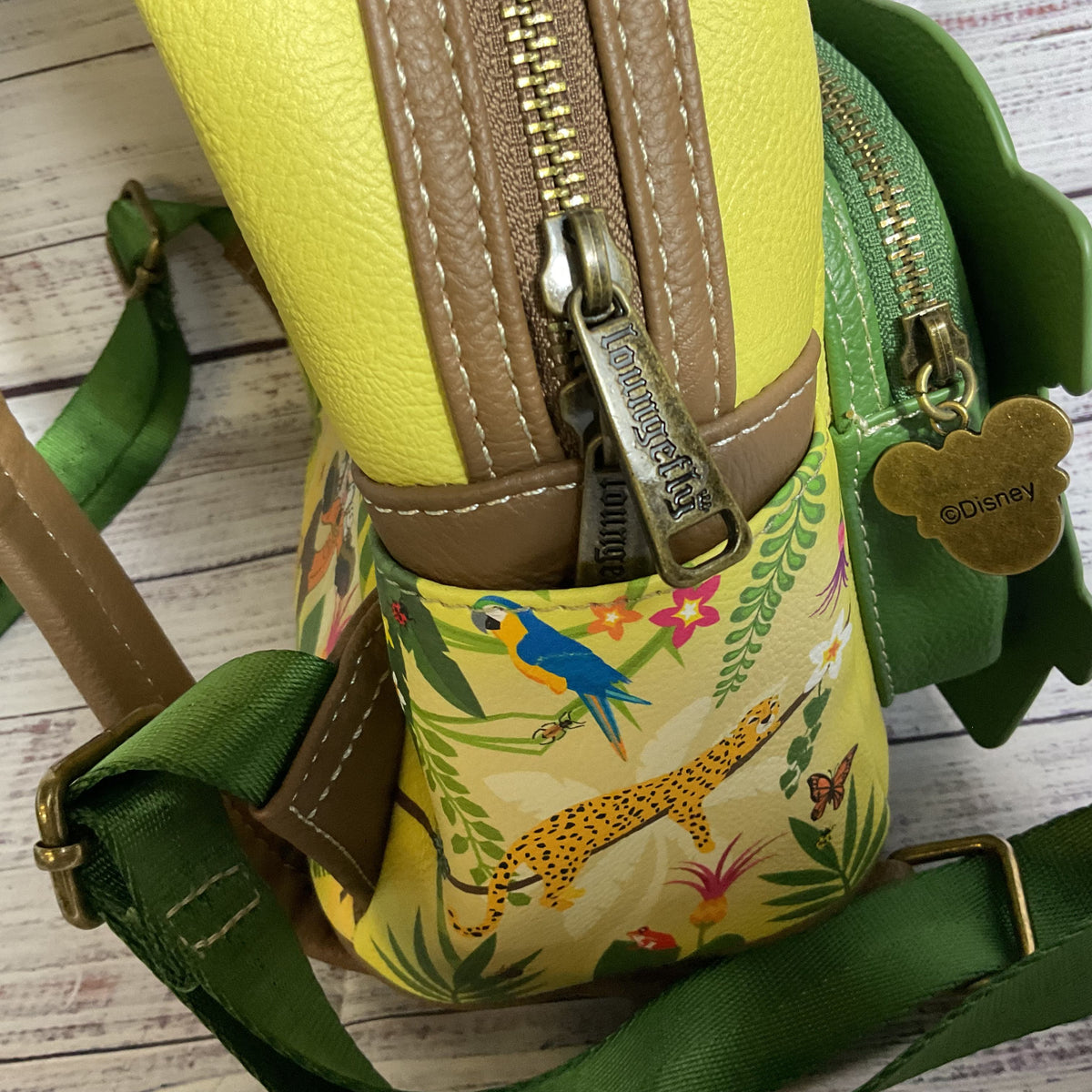 LOUNGEFLY Disney Mickey Friends Jungle Safari Glow in the Dark Backpack
