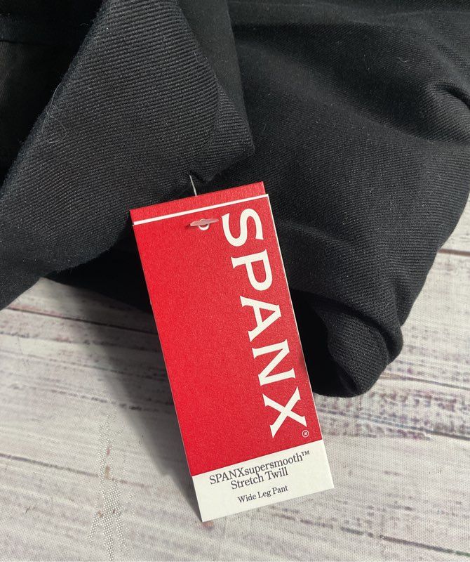 NEW Spanx Women's Supersmooth Stretch Twill Wide-Leg Black Pants Size XS