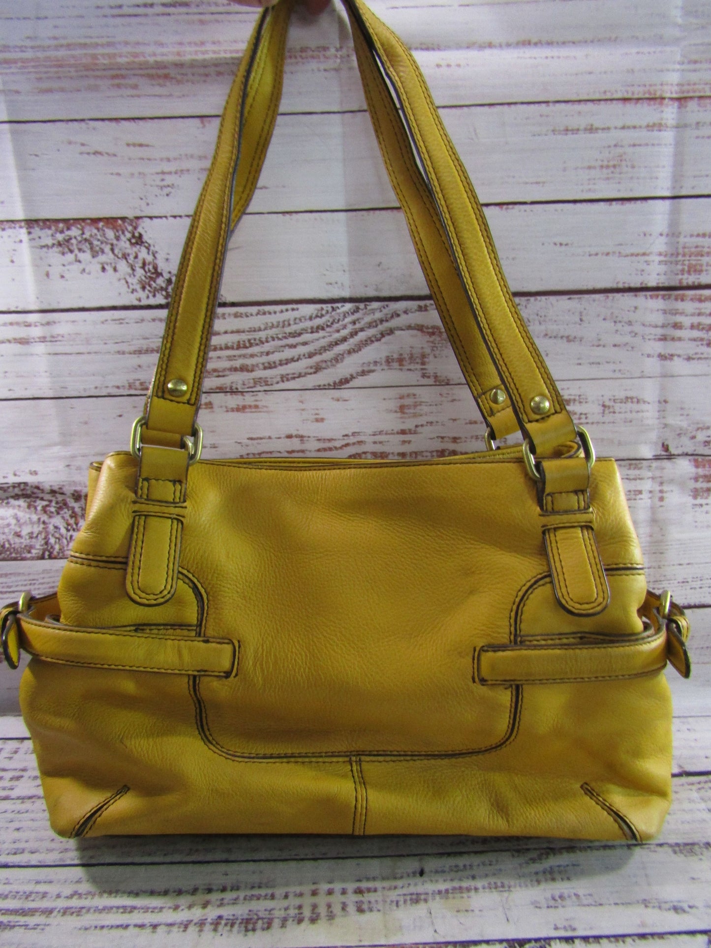 Etienne Aigner Women's Yellow Leather Shoulder Bag