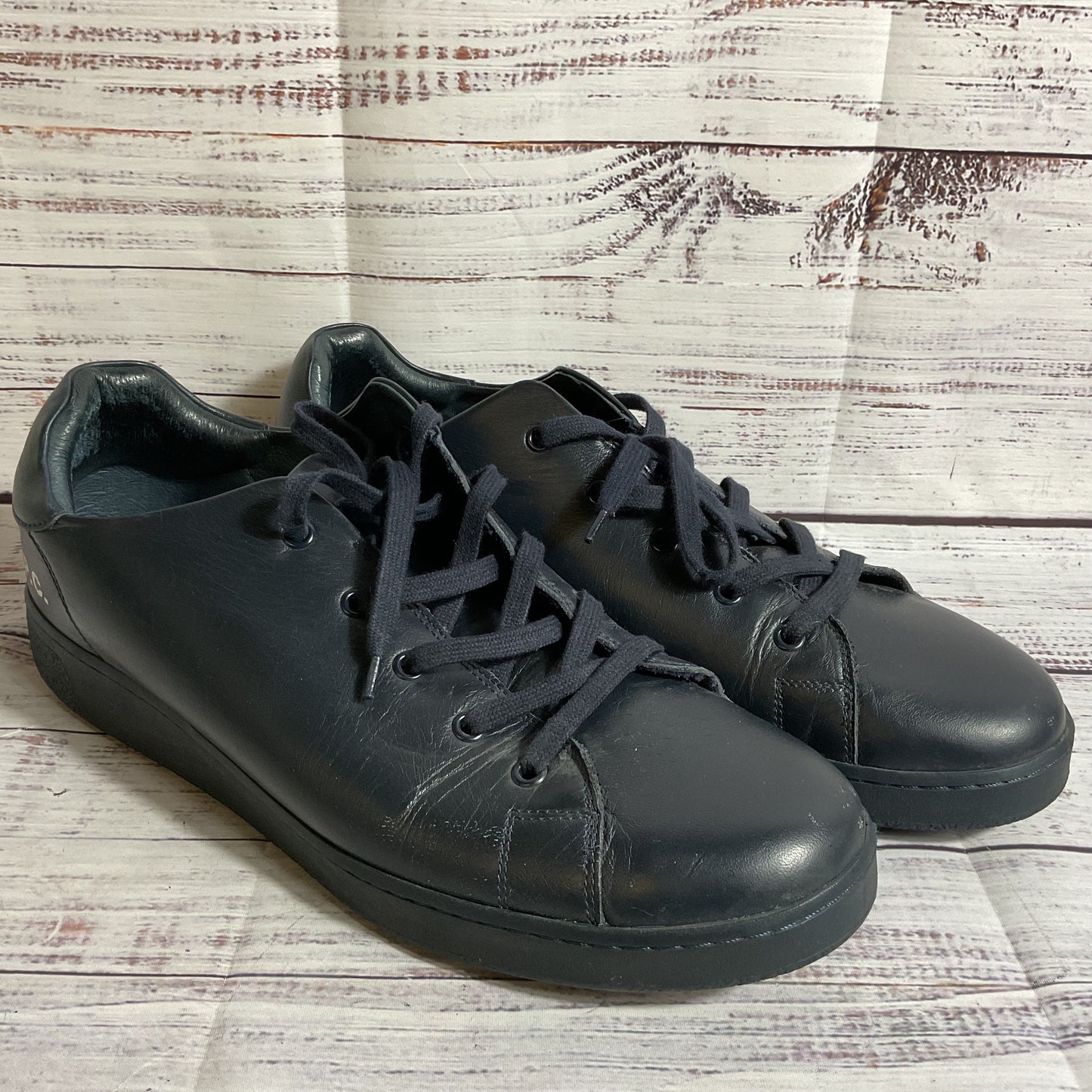 A.P.C. - Men's Leather Navy Blue Sneakers Shoe- SZ 45