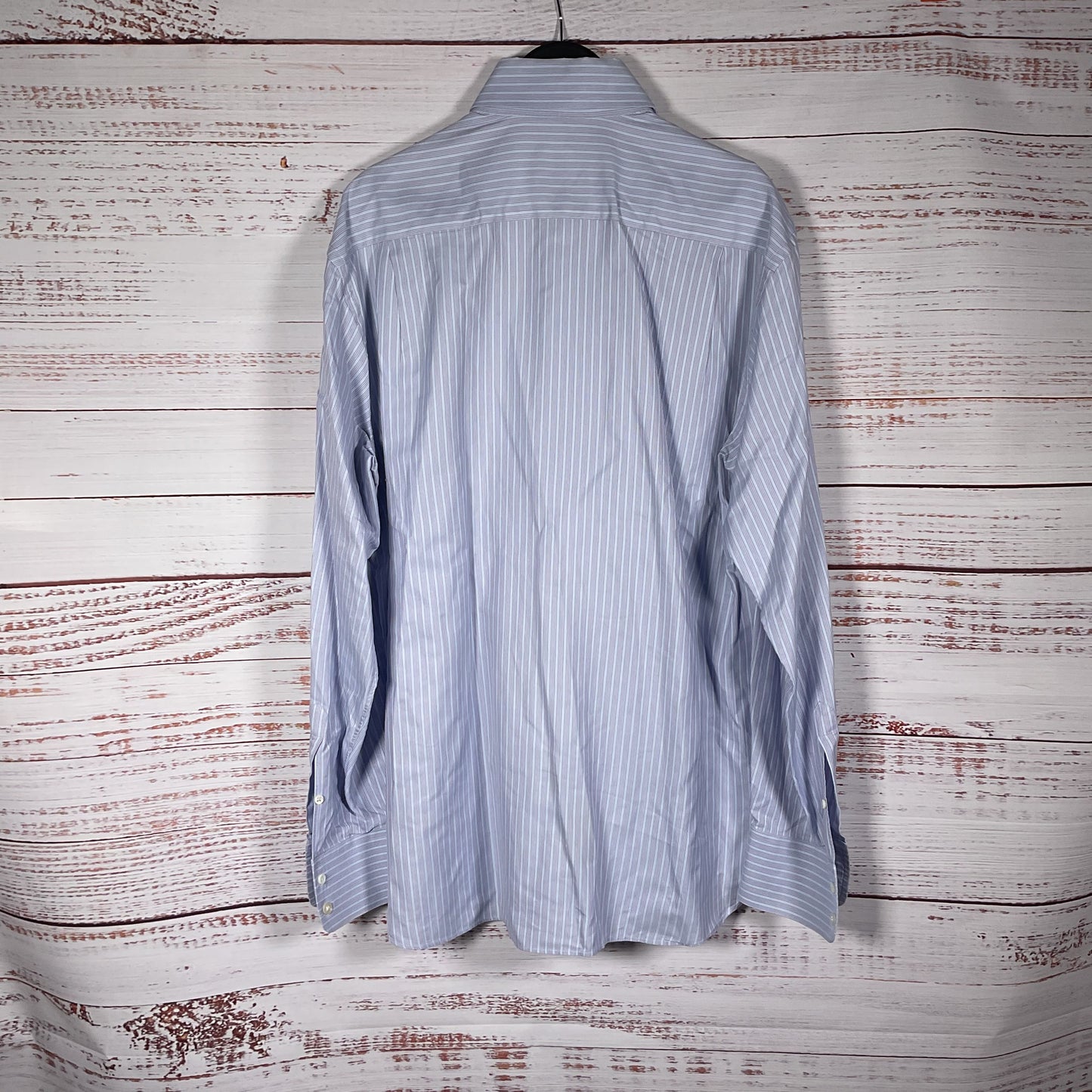 Armani Collezioni Light Blue Thin Red Stripe Dress Shirt Size 41 16 L