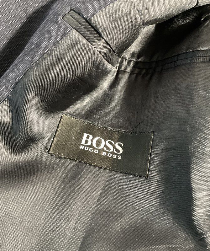 Hugo Boss Blazer Men's 42R Navy Blue Einstein Three Button Jacket Virgin Wool