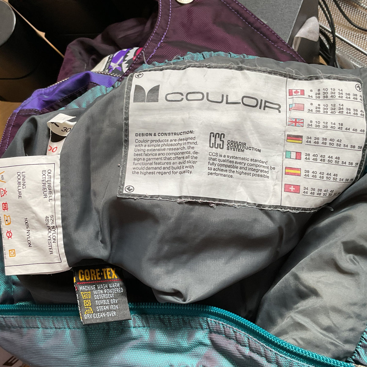 VTG. 80's & 90's COULIOR Men's Ski Snowsuit- SZ 42
