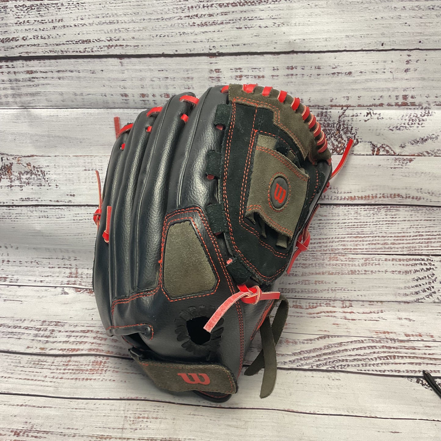 Wilson A350 12 1/2" Genuine Leather Baseball Glove Red Trim