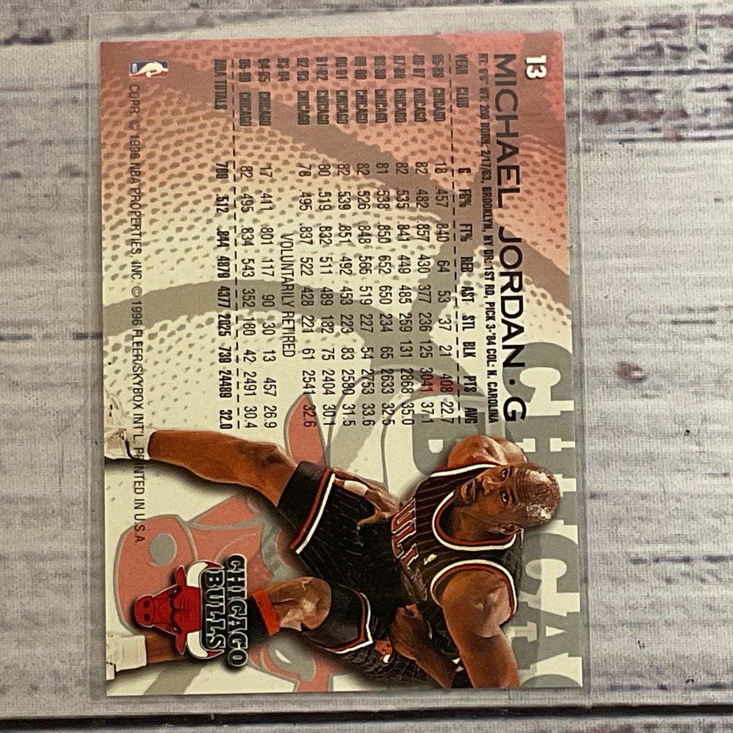 1996 Fleer/Skybox MICHAEL JORDAN Basketball #13 Card