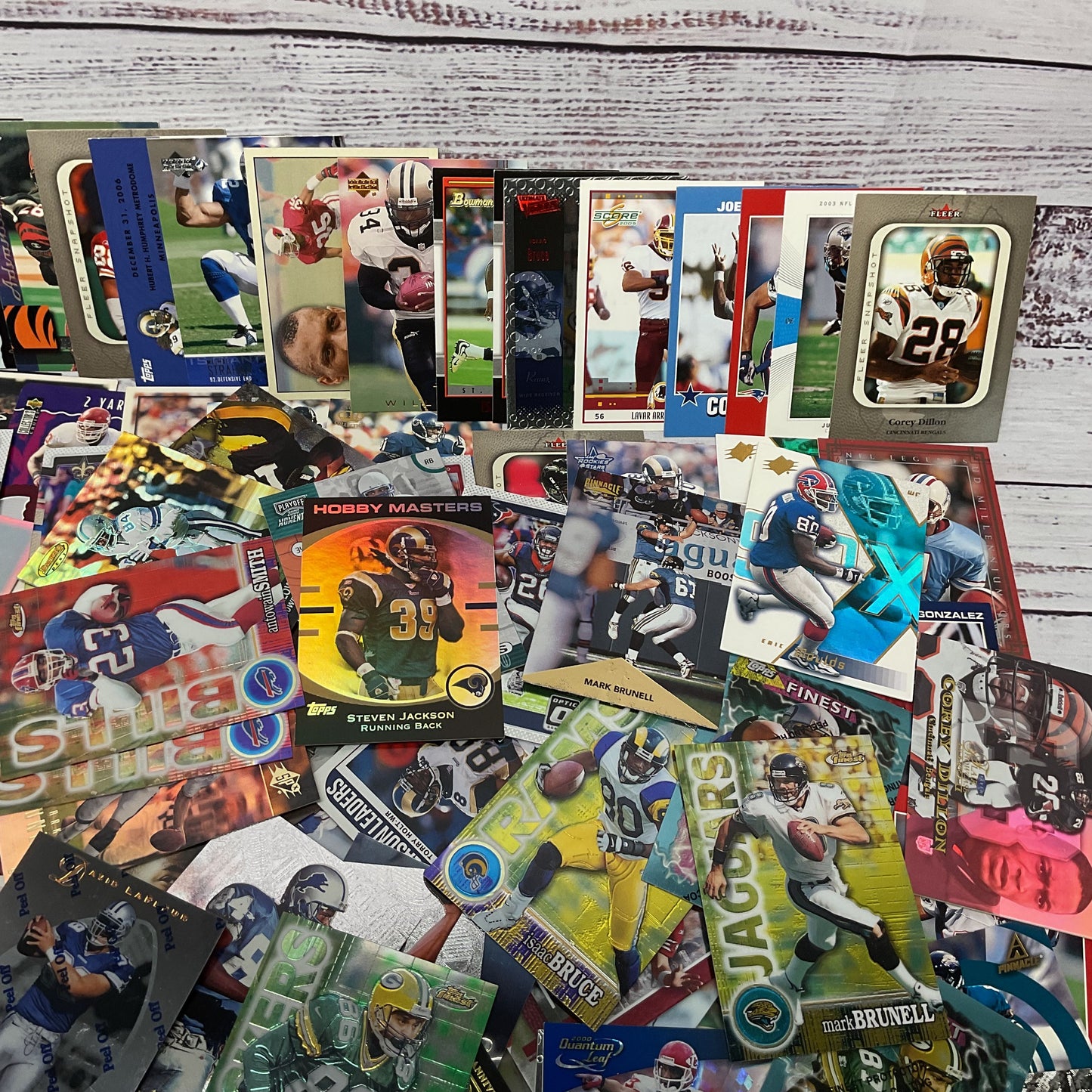Upper Deck Fleer Nfl Donruss Football Holographic Metallic Trading Card Lot 200+