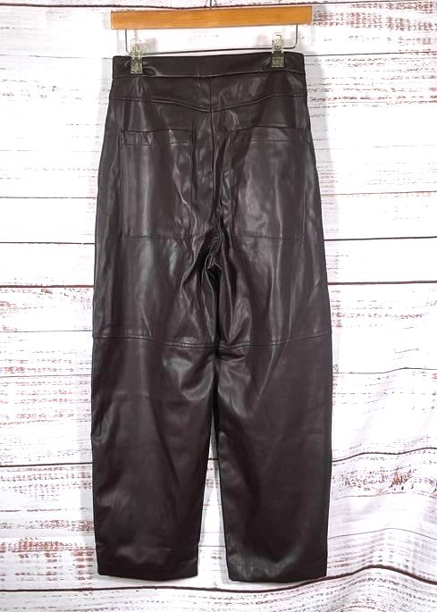 ba&sh Franches Faux Leather Pants Chocolate 4