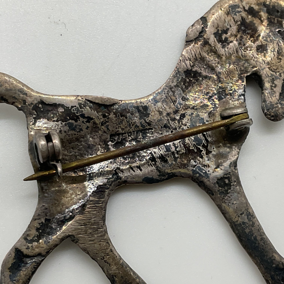 VTG./ANTIQUE Sterling Silver 2" Horse Brooch- 8.66g